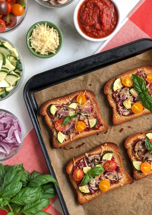 Easy Gluten Free Vegetable Pizza Toasts