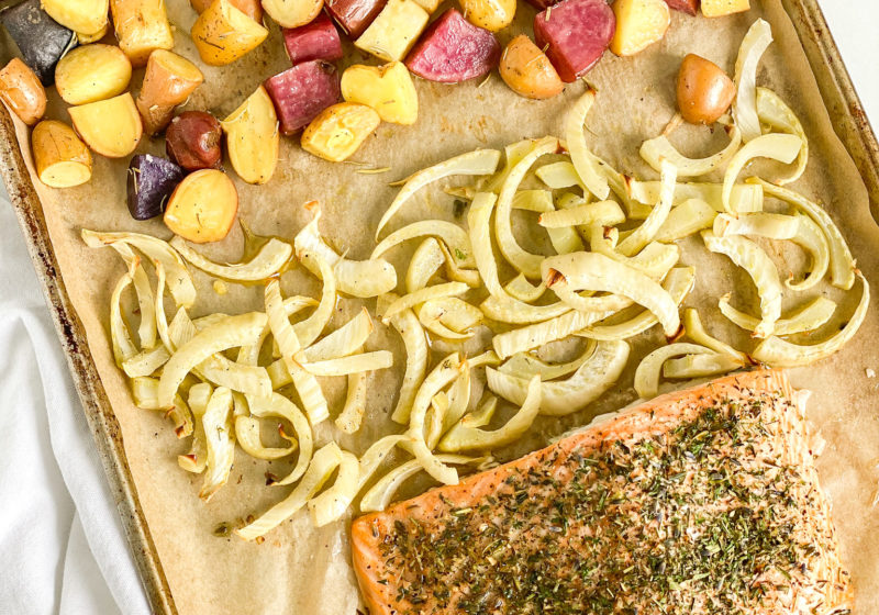 Sheet Pan Salmon with Fennel and Potatoes