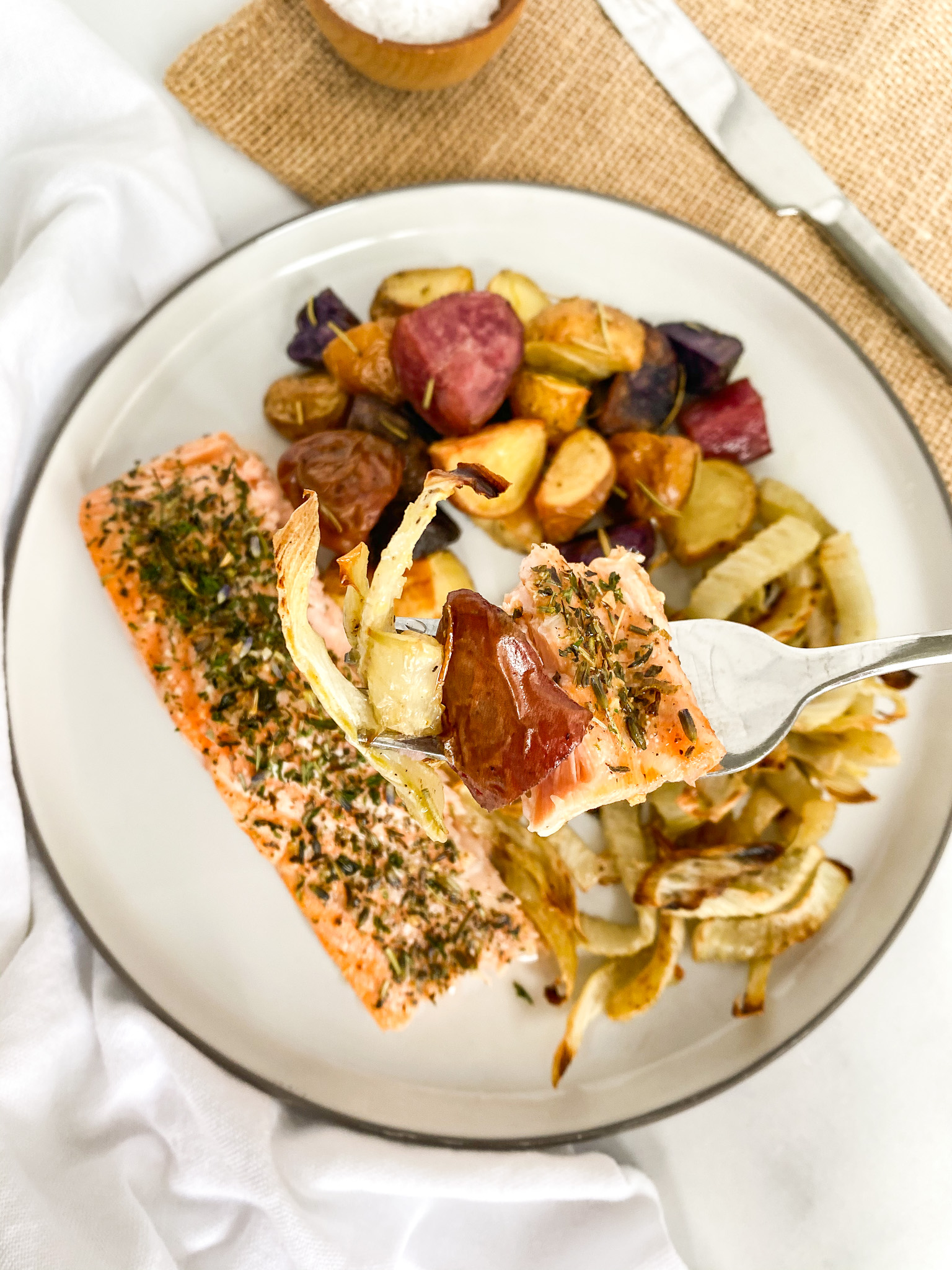 Sheet Pan Salmon with Fennel and Potatoes